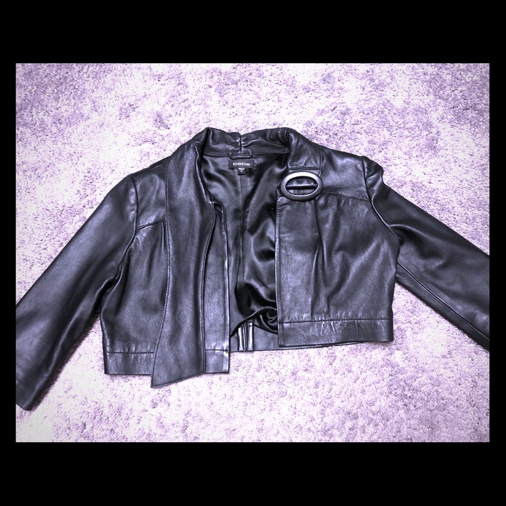 Leather Bebe Bolero style jacket